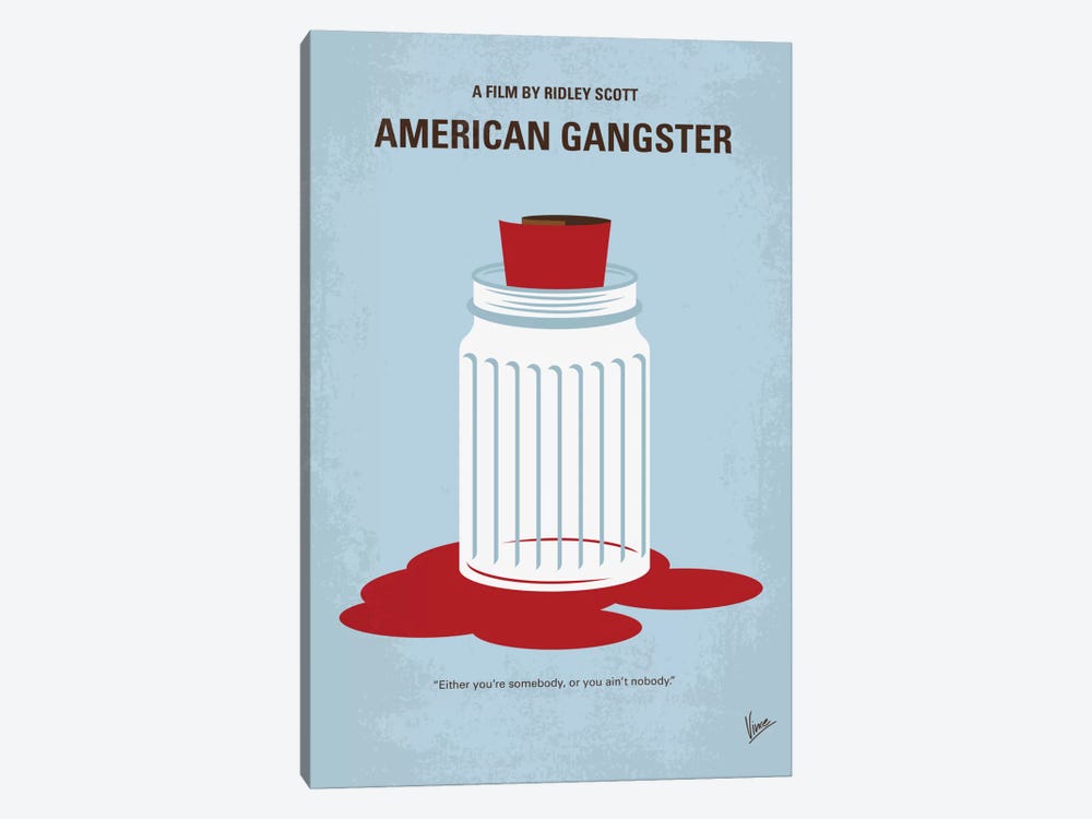 American Gangster Minimal Movie Poster by Chungkong 1-piece Canvas Wall Art