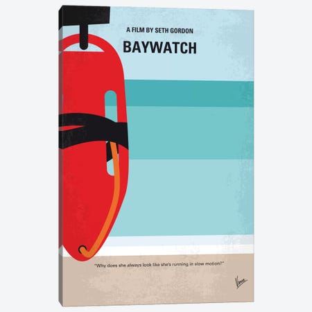Baywatch Minimal Movie Poster Canvas Print #CKG711} by Chungkong Canvas Art Print