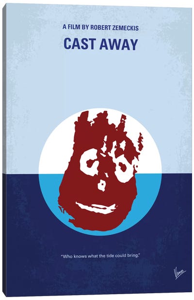 Cast Away Minimal Movie Poster Canvas Art Print - Chungkong's Action & Adventure Movie Posters