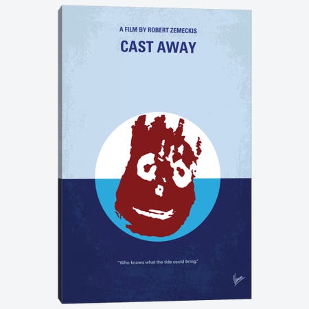 Cast Away Minimal Movie Poster Canvas Print #CKG715} by Chungkong Canvas Wall Art