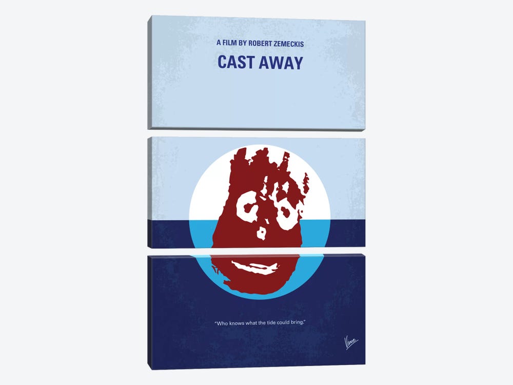 Cast Away Minimal Movie Poster by Chungkong 3-piece Canvas Wall Art