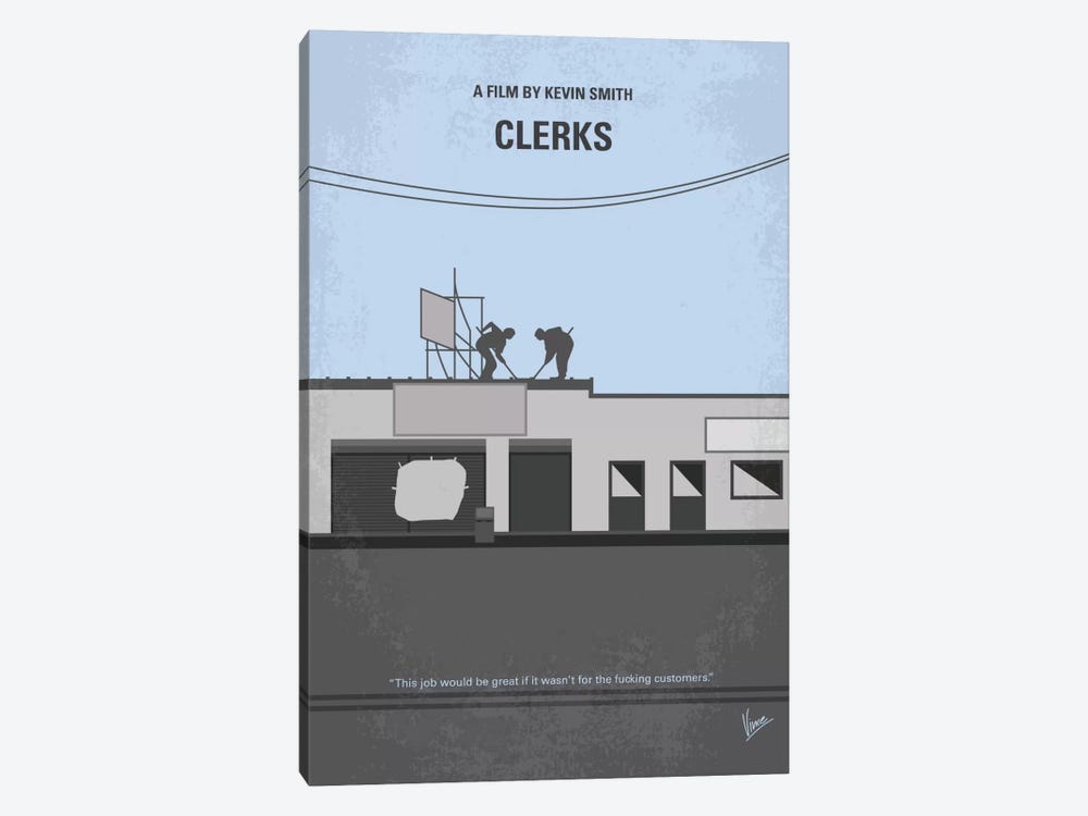 Clerks Minimal Movie Poster by Chungkong 1-piece Canvas Artwork