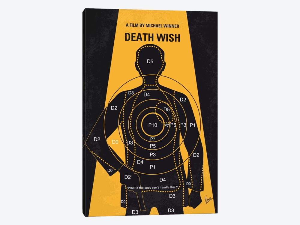Death Wish Minimal Movie Poster by Chungkong 1-piece Canvas Print