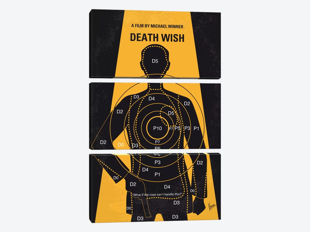 Death Wish Minimal Movie Poster by Chungkong 3-piece Canvas Art Print