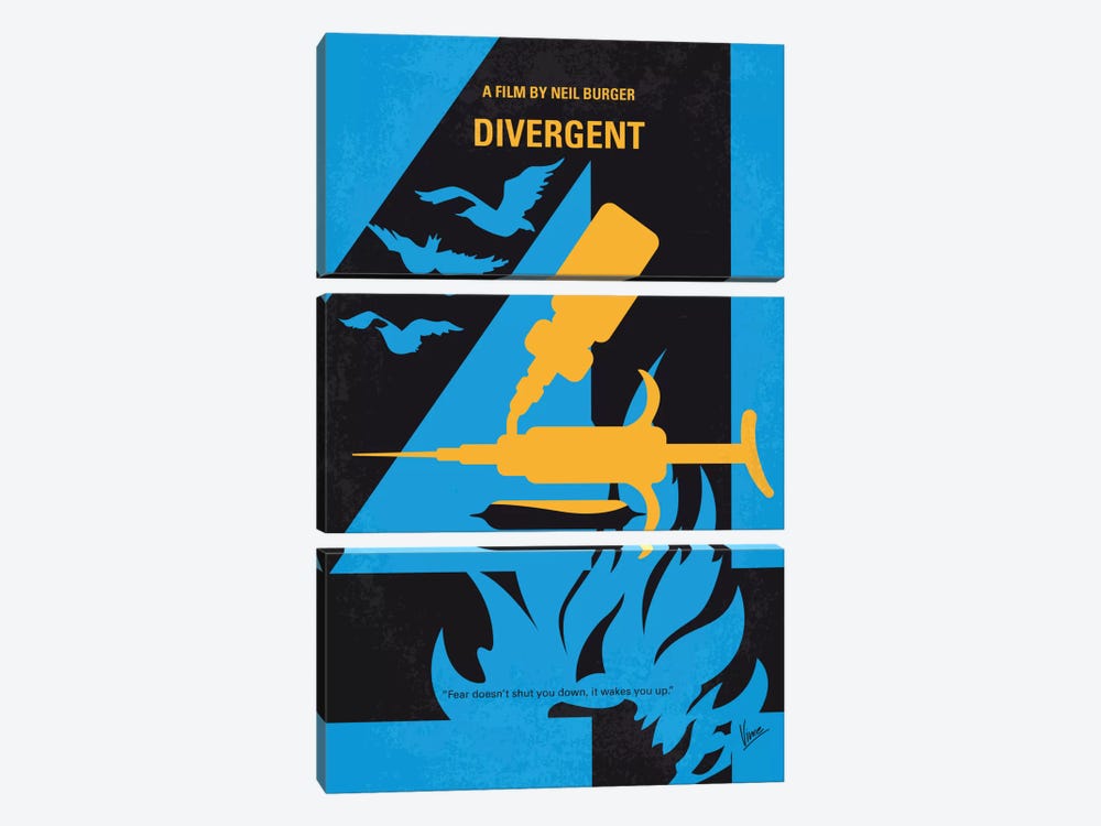 Divergent Minimal Movie Poster by Chungkong 3-piece Canvas Wall Art