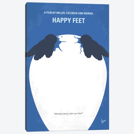 Happy Feet Minimal Movie Poster Canvas Print #CKG722} by Chungkong Canvas Art