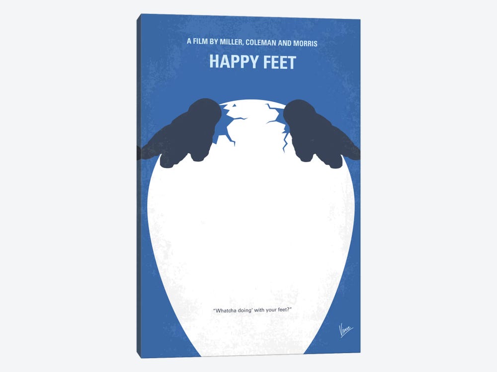 Happy Feet Minimal Movie Poster by Chungkong 1-piece Canvas Artwork