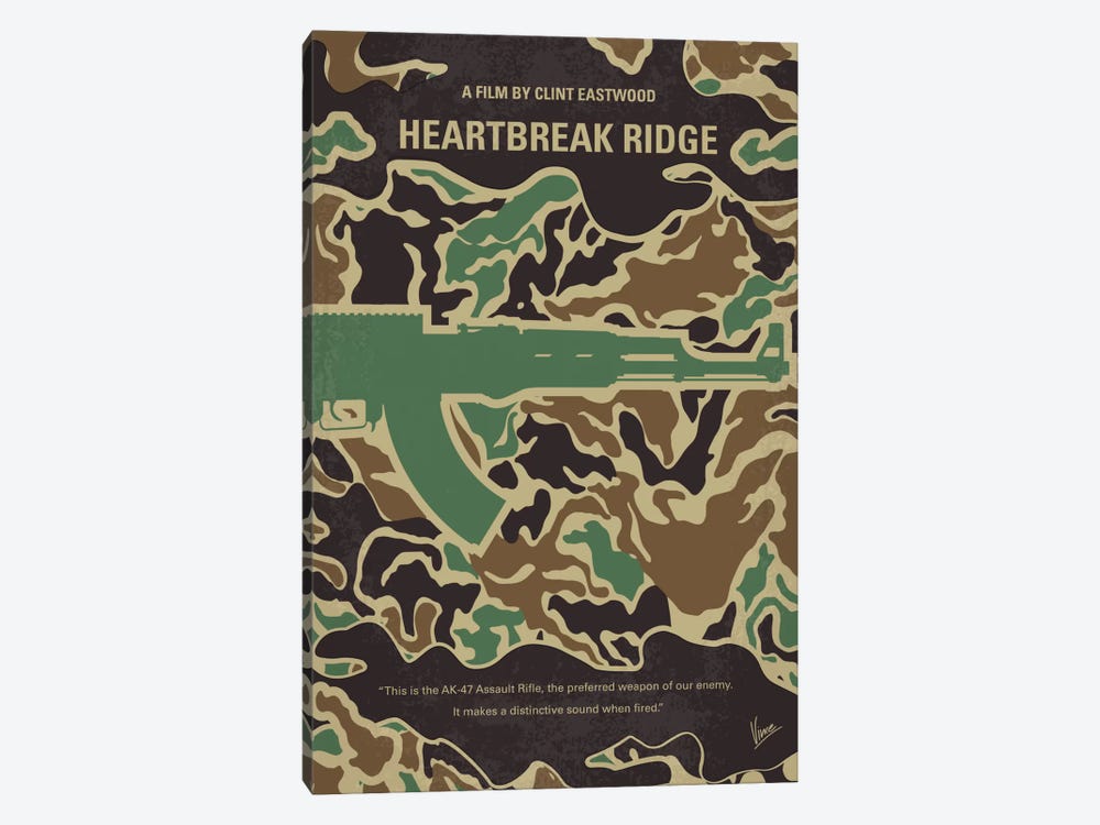Heartbreak Ridge Minimal Movie Poster by Chungkong 1-piece Canvas Art Print