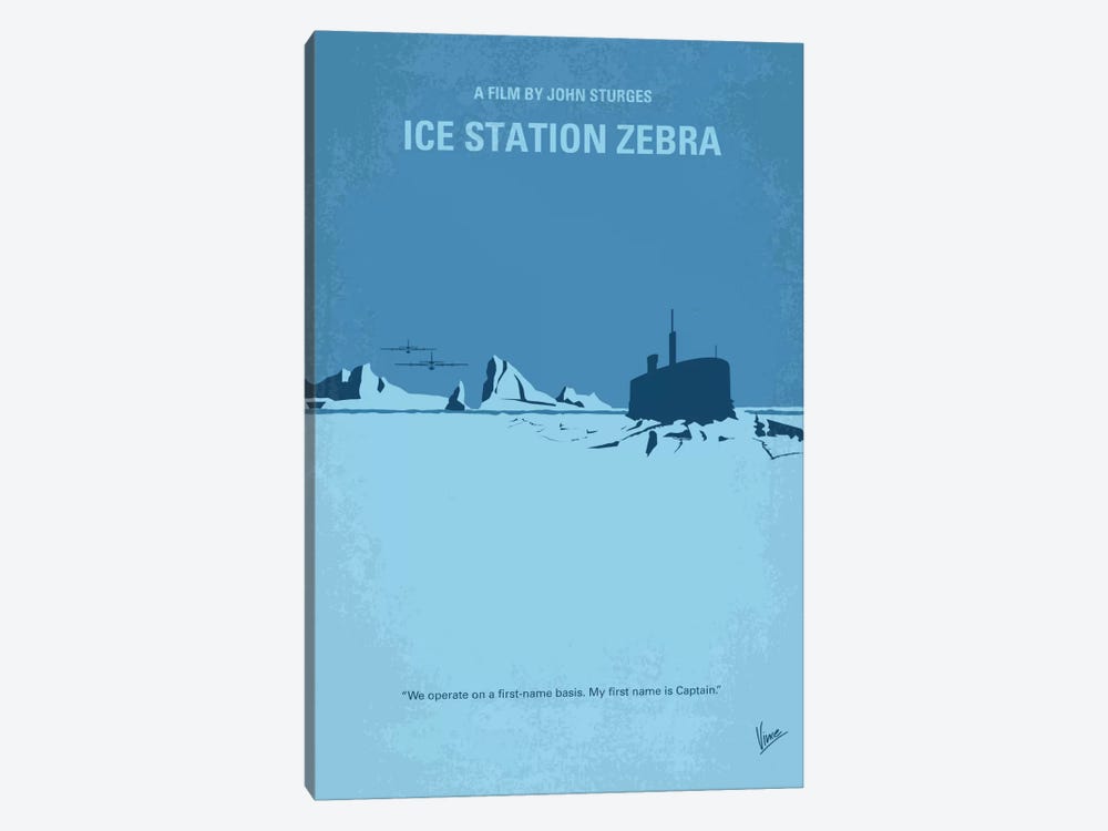 Ice Station Zebra Minimal Movie Poster by Chungkong 1-piece Canvas Wall Art