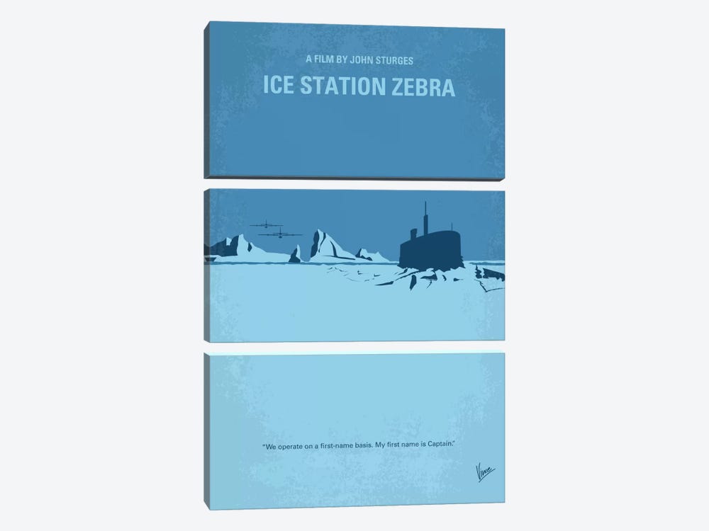 Ice Station Zebra Minimal Movie Poster by Chungkong 3-piece Canvas Wall Art