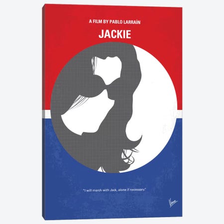 Jackie Minimal Movie Poster Canvas Print #CKG725} by Chungkong Art Print