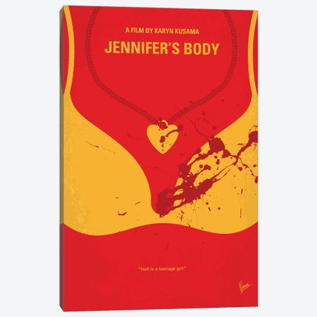 Jennifer's Body Minimal Movie Poster Canvas Print #CKG726} by Chungkong Canvas Art Print
