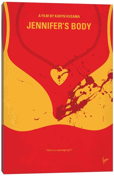 Jennifer's Body Minimal Movie Poster Canvas Art Print - Horror Minimalist Movie Posters