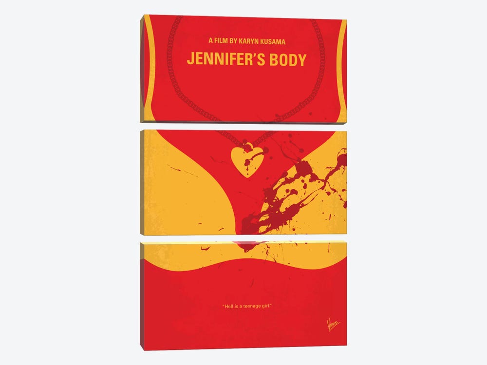 Jennifer's Body Minimal Movie Poster 3-piece Canvas Wall Art