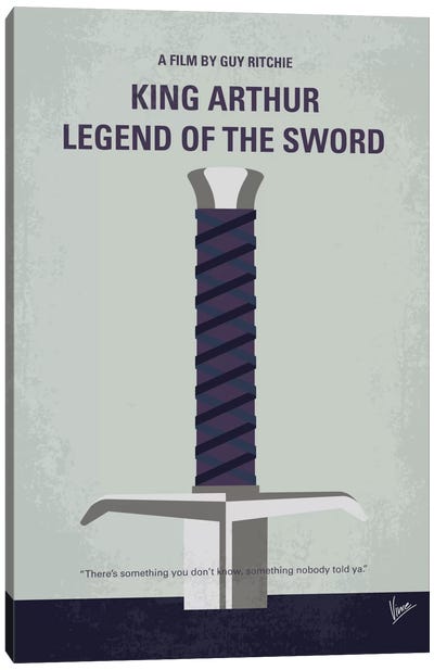 King Arthur: Legend Of The Sword Minimal Movie Poster Canvas Art Print - Dramas Minimalist Movie Posters