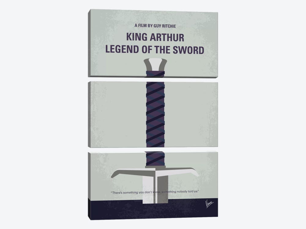 King Arthur: Legend Of The Sword Minimal Movie Poster by Chungkong 3-piece Canvas Art Print