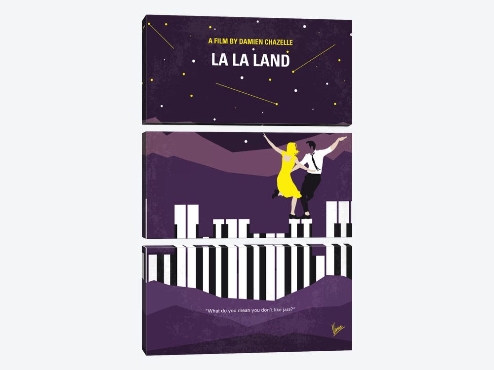 La La Land Minimal Movie Poster 3-piece Canvas Print