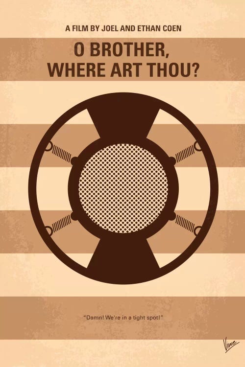 O' Brother Where Art Thou Minimal Movie Poster