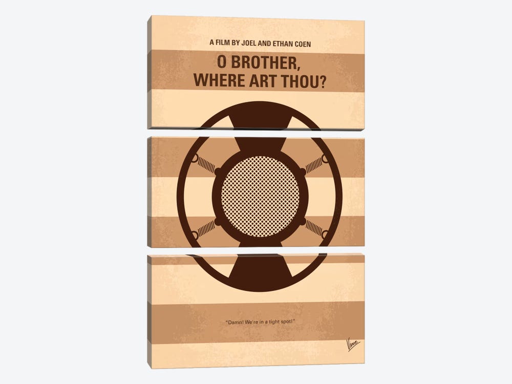 O' Brother Where Art Thou Minimal Movie Poster by Chungkong 3-piece Canvas Artwork