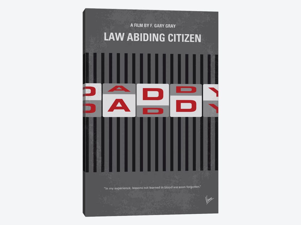 Law Abiding Citizen Minimal Movie Poster by Chungkong 1-piece Canvas Art Print