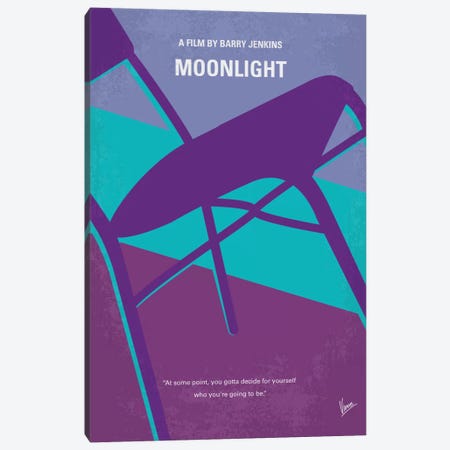 Moonlight Minimal Movie Poster Canvas Print #CKG734} by Chungkong Canvas Art