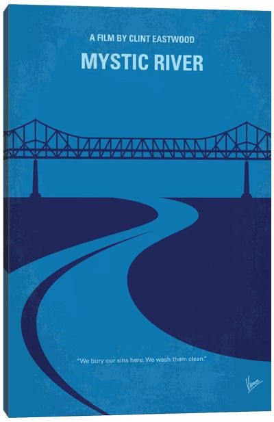 Mystic River Minimal Movie Poster Canvas Art Print - Mystery & Detective Movie Art