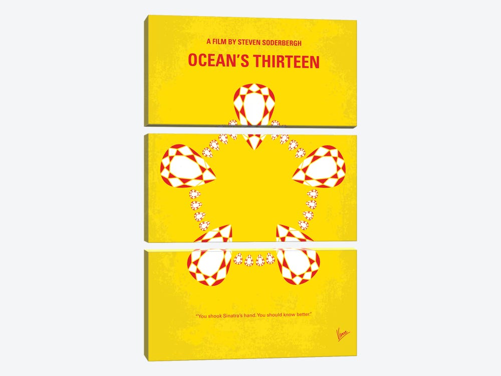 Ocean's Thirteen Minimal Movie Poster by Chungkong 3-piece Canvas Wall Art