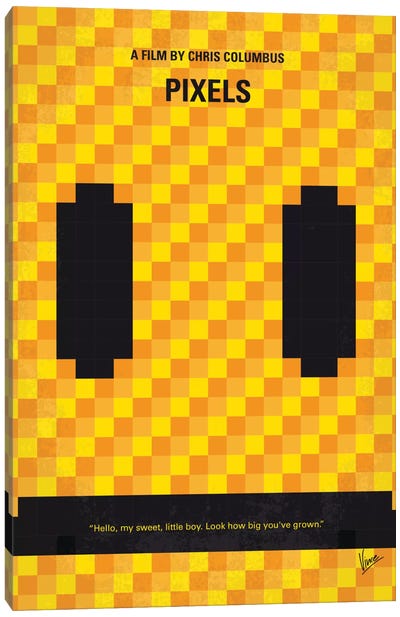 Pixels Minimal Movie Poster Canvas Art Print - Pac-Man
