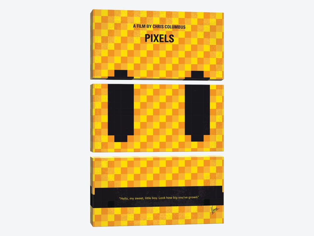 Pixels Minimal Movie Poster by Chungkong 3-piece Canvas Print