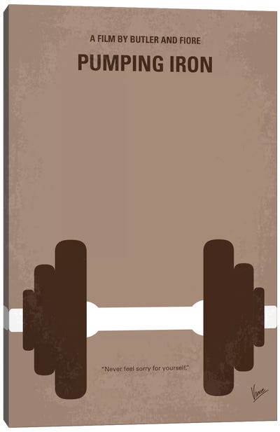 Pumping Iron Minimal Movie Poster Canvas Art Print - Fitness Fanatic