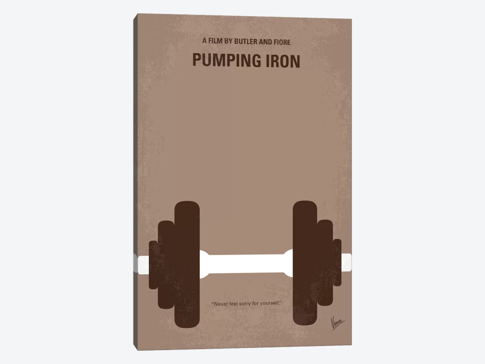Pumping Iron Minimal Movie Poster by Chungkong 1-piece Canvas Art