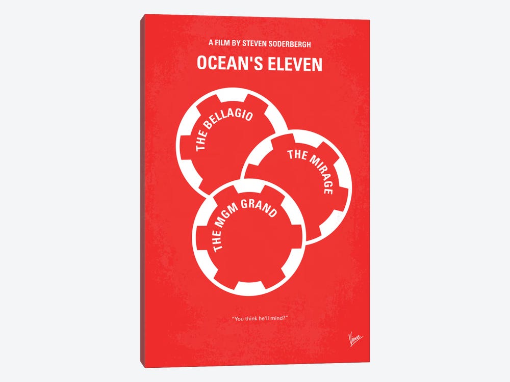 Ocean's Eleven Minimal Movie Poster by Chungkong 1-piece Art Print