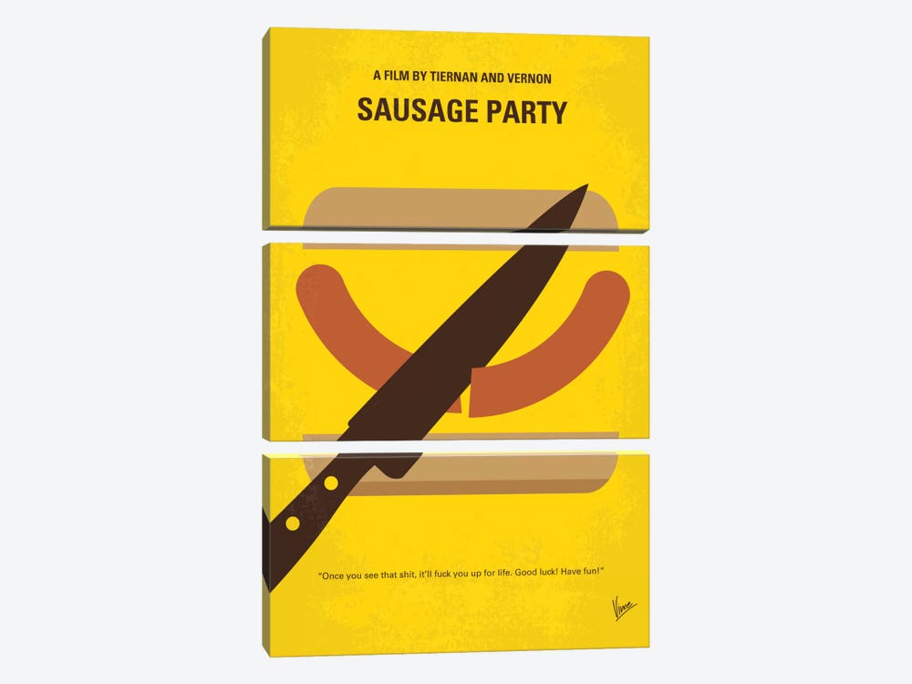 Sausage Party Minimal Movie Poster by Chungkong 3-piece Art Print