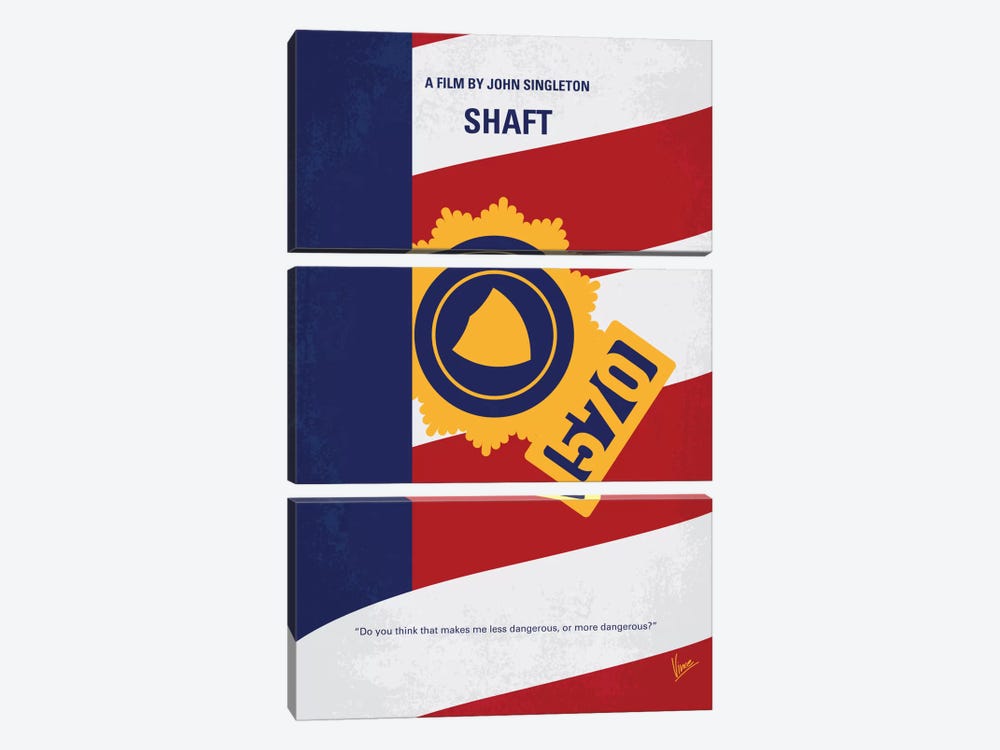 Shaft Minimal Movie Poster by Chungkong 3-piece Canvas Print