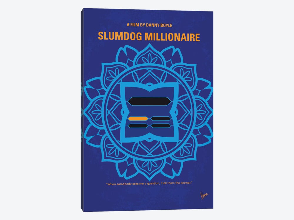Slumdog Millionaire Minimal Movie Poster by Chungkong 1-piece Canvas Art