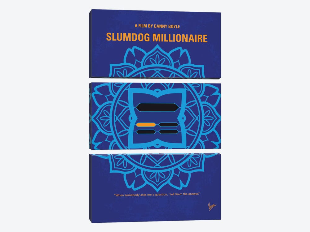 Slumdog Millionaire Minimal Movie Poster by Chungkong 3-piece Canvas Art