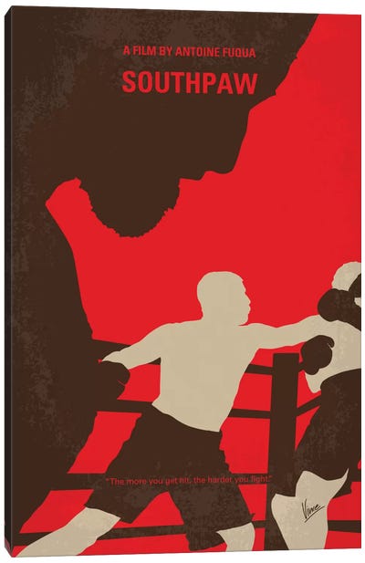 Southpaw Minimal Movie Poster Canvas Art Print - Thriller Movie Art