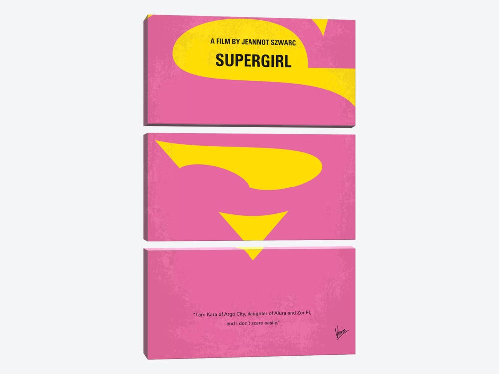 Supergirl Minimal Movie Poster by Chungkong 3-piece Canvas Print