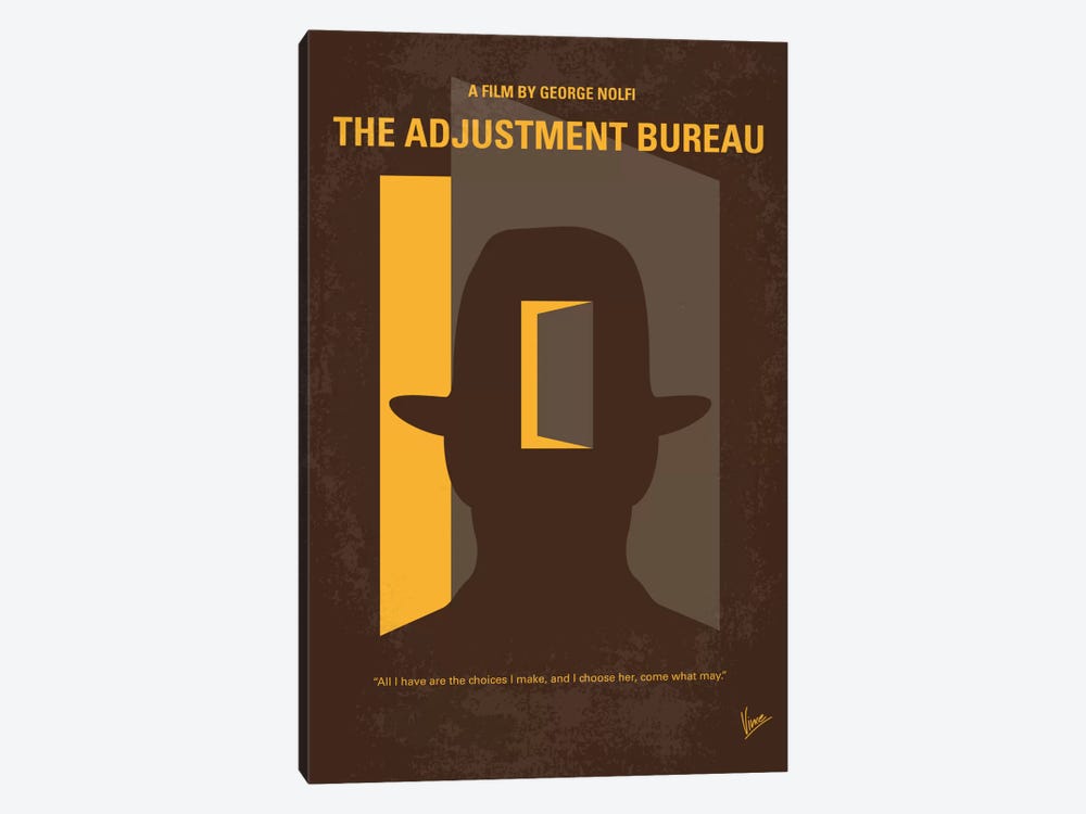The Adjustment Bureau Minimal Movie Poster by Chungkong 1-piece Canvas Artwork