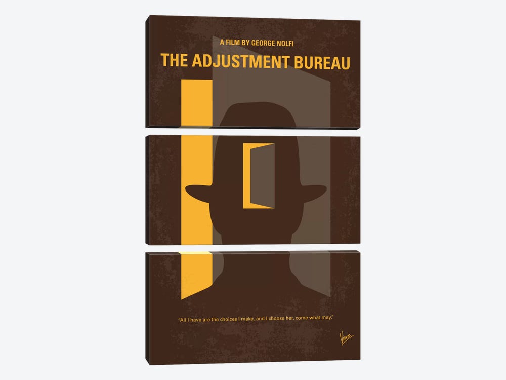 The Adjustment Bureau Minimal Movie Poster by Chungkong 3-piece Canvas Art