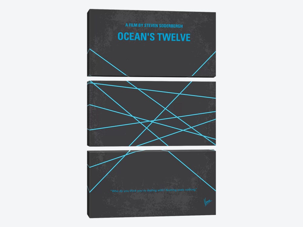 Ocean's Twelve Minimal Movie Poster by Chungkong 3-piece Canvas Art