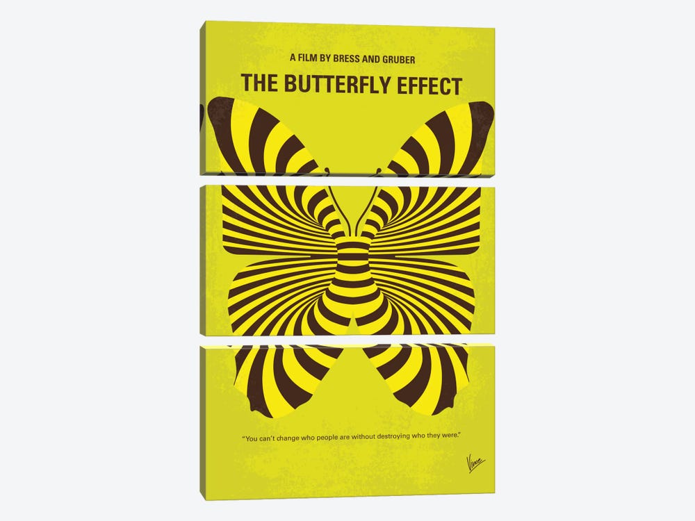The Butterfly Effect Minimal Movie Poster by Chungkong 3-piece Canvas Print