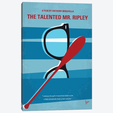 The Talented Mr. Ripley Minimal Movie Poster Canvas Print #CKG753} by Chungkong Canvas Art Print