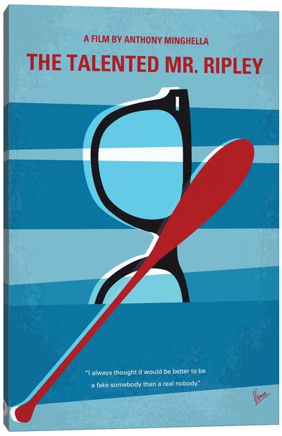 The Talented Mr. Ripley Minimal Movie Poster Canvas Art Print - Chungkong's Thriller Movie Posters