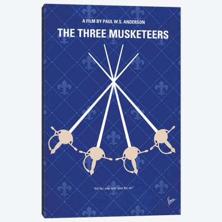 The Three Musketeers Minimal Movie Poster Canvas Print #CKG754} by Chungkong Canvas Wall Art
