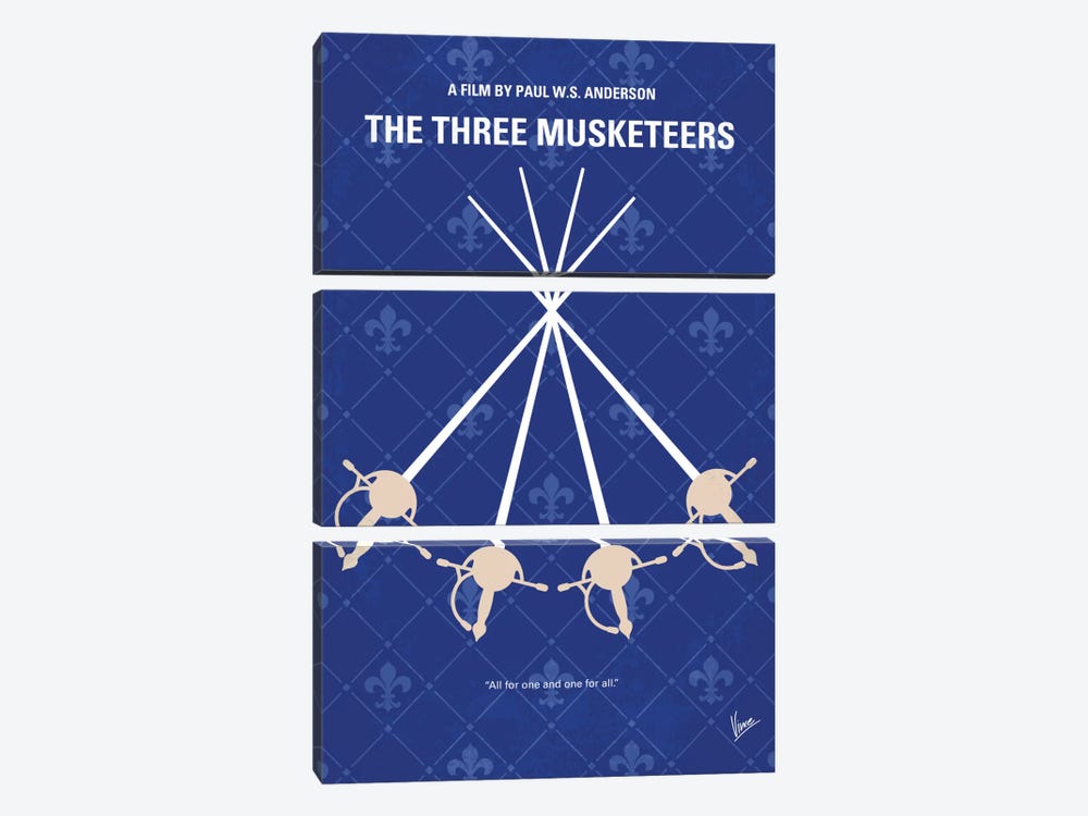 The Three Musketeers Minimal Movie Poster by Chungkong 3-piece Canvas Print