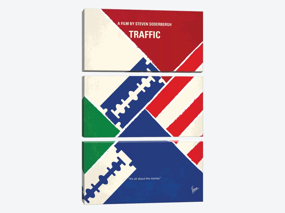 Traffic Minimal Movie Poster by Chungkong 3-piece Canvas Print