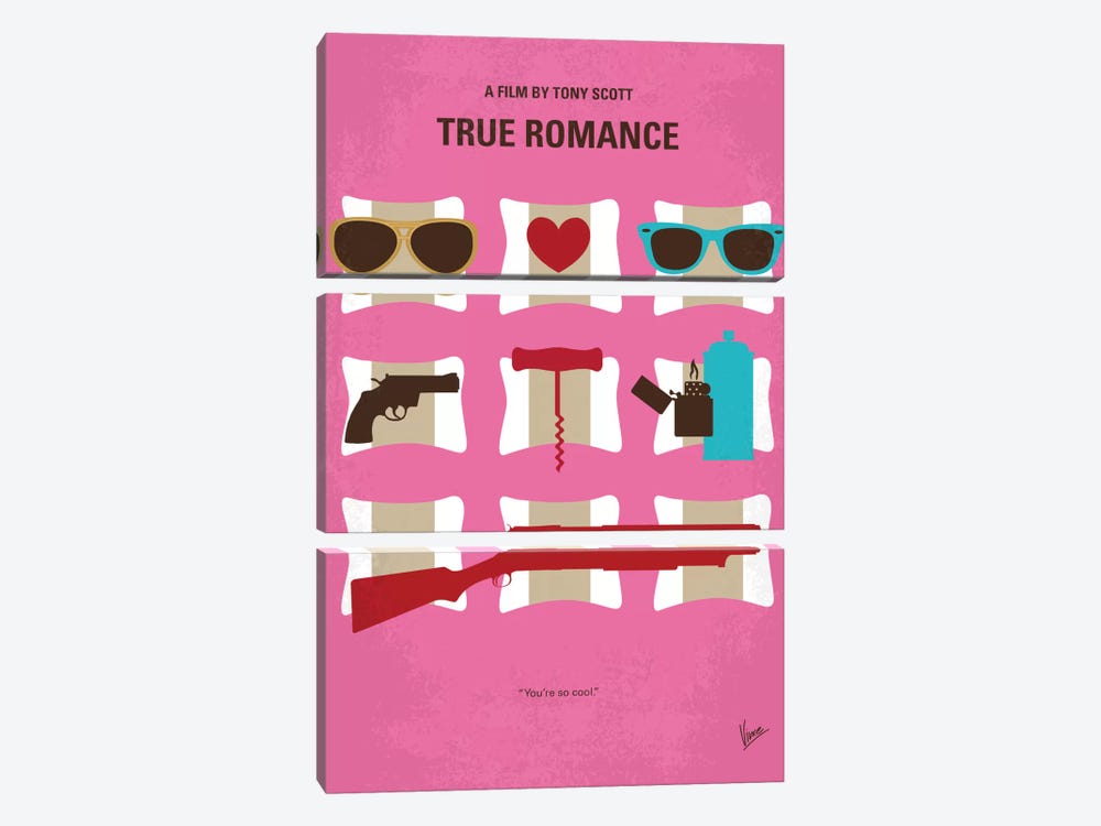 True Romance Minimal Movie Poster by Chungkong 3-piece Canvas Art