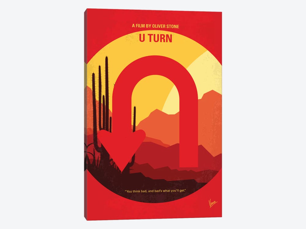 U Turn Minimal Movie Poster by Chungkong 1-piece Canvas Print