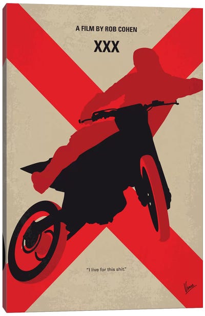 XXX Minimal Movie Poster Canvas Art Print - Action & Adventure Movie Art